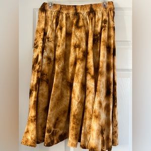 Studio West Cotton Tie Dye Flare Midi Skirt Size L
